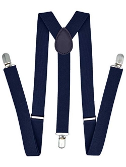 Trilece Suspenders for Men - Adjustable Size Elastic 1 inch Wide Y Shape Suspender for Women with Strong Clips