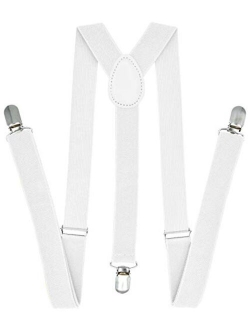 Trilece Suspenders for Men - Adjustable Size Elastic 1 inch Wide Y Shape Suspender for Women with Strong Clips