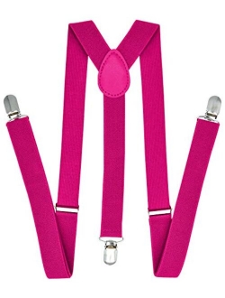 Trilece Suspenders for Men - Adjustable Size Elastic 1 inch Wide Y Shape Suspender for Women with Strong Clips