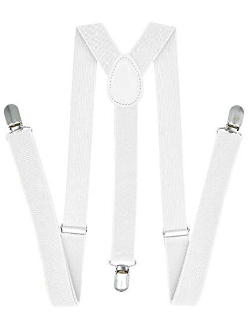 Trilece Suspenders for Men - Adjustable Size Elastic 1 inch Wide Y Shape Suspender for Women with Strong Clips