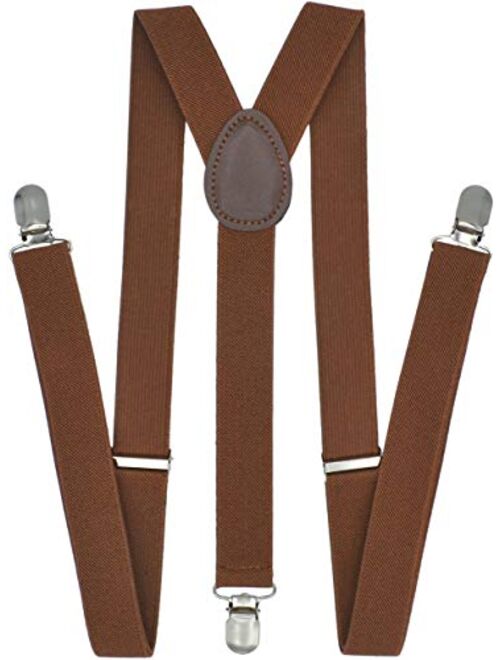 Trilece Suspenders for Men - Adjustable Size Elastic 1 inch Wide Y Shape Suspender for Women with Strong Clips