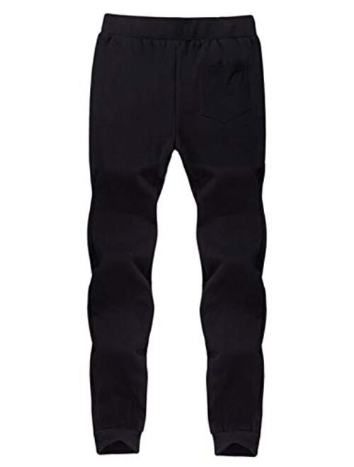 Yeokou Mens Winter Warm Sherpa Lined Active Jogger Fleece Sweatpants Pant