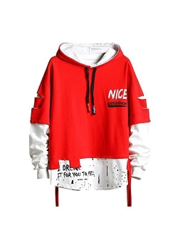 Men's Fashion Trends Hoodies Hip Hop Patchwork Sweater Hoodie Top