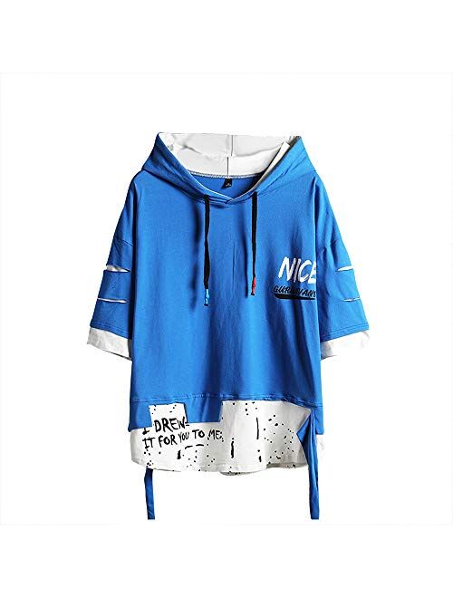 Men's Fashion Trends Hoodies Hip Hop Patchwork Sweater Hoodie Top