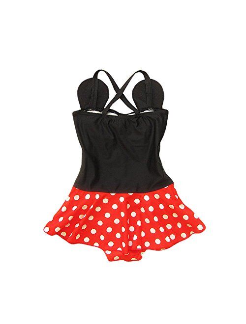 Kid Toddler Baby Girls Bathing Suit Bow Dot One Piece Swimsuit Swimwear