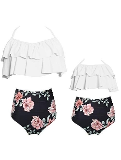 Mommy and Me Swimsuits Family Swimsuits Matching Set Mom Girls Bathing Suit Two Piece Swimsuits for Women