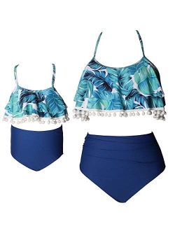 Mommy and Me Swimsuits Family Swimsuits Matching Set Mom Girls Bathing Suit Two Piece Swimsuits for Women