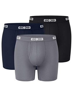 CHOHB Men's Underwear Lenzing Micro Modal 3 Pack Boxer Briefs Men Fly