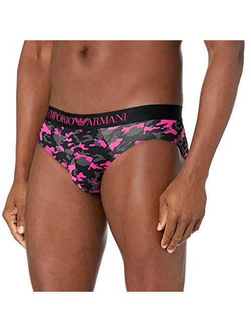 Emporio Armani Men's Printed Single Pack-All Over Camou Microfiber