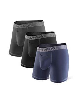 3 Packs Trunks With Pouch Moisture Wicking David Archy Soft Modal Underwear  Soft Comfort Lightweigh