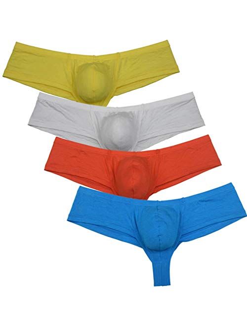 OROCOJUCO Men's Modal Cheeky Shorts Briefs Brazilian Bikini Underwear Skimpy Boxer Brief Bulge Pouch Brazilian Bikini Trunk