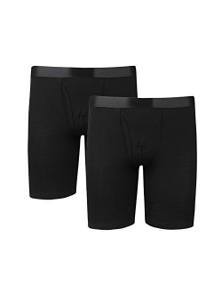 Y2Y2 Men's Modal Underwear Long Leg Boxer Briefs 2-Pack