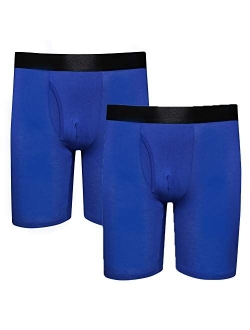 Y2Y2 Men's Modal Underwear Long Leg Boxer Briefs 2-Pack