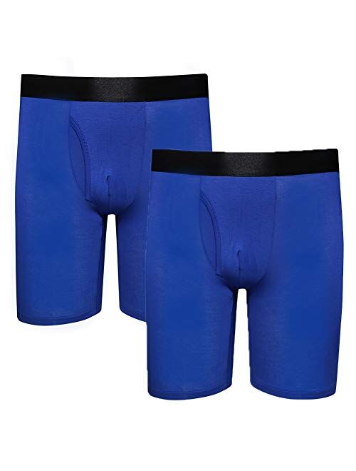 Y2Y2 Men's Modal Underwear Long Leg Boxer Briefs 2-Pack