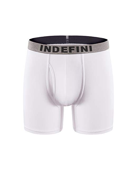 Indefini Men's Boxer Briefs Micro Modal Underwear Boxer Briefs Men Pack Fly in 1/4 Pack