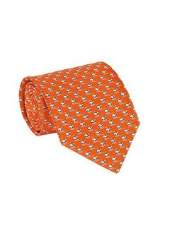 Salvatore Ferragamo Men's Whales Print Silk Tie Orange