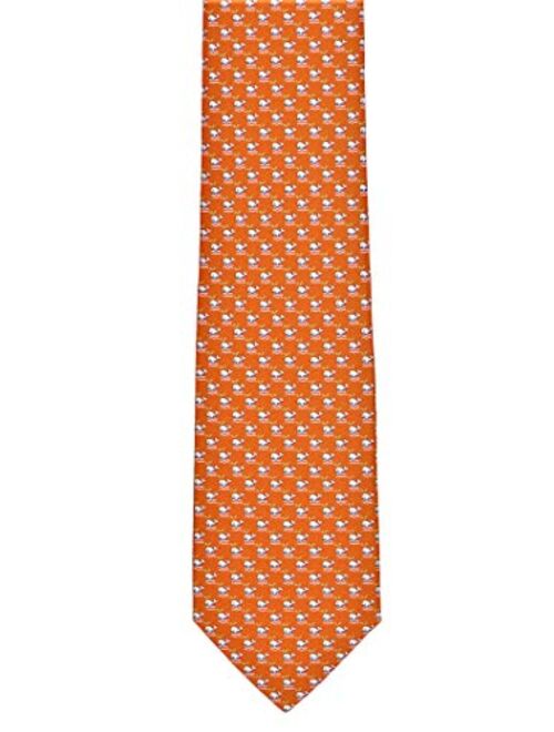 Salvatore Ferragamo Men's Whales Print Silk Tie Orange