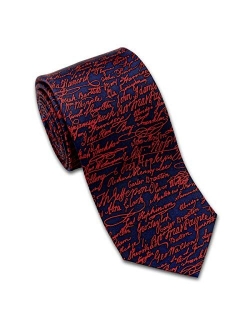 Josh Bach Men's Signatures Declaration of Independence Silk Necktie Made in USA