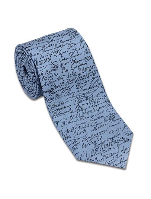 Josh Bach Men's Signatures Declaration of Independence Silk Necktie Made in USA