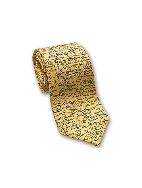 Josh Bach Men's Signatures Declaration of Independence Silk Necktie Made in USA