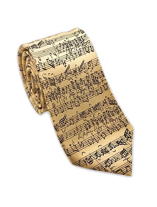 Josh Bach Men's Music by JS Bach Silk Necktie Cream, Made in USA