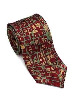 Josh Bach Men's CIVITAS Map of Rome Silk Necktie, Made in USA