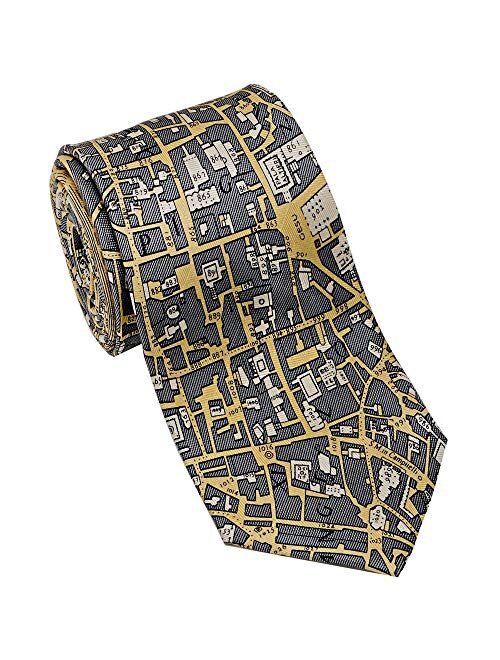 Josh Bach Men's CIVITAS Map of Rome Silk Necktie, Made in USA