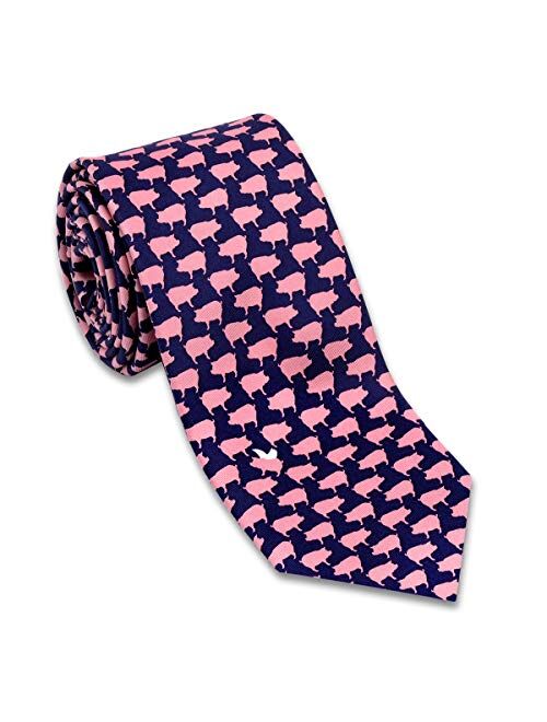 Josh Bach Men's When Pigs Fly Silk Necktie in Blue, Made in USA