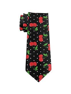 Fruit Cherry Cherries Repeat Pattern All Over Neck Tie