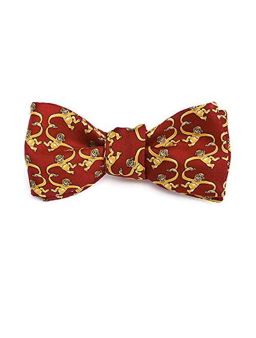 Josh Bach Men's Barrel of Monkeys Self-Tie Silk Bow Tie in Red, Made in USA