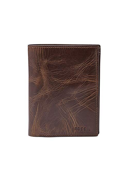 Fossil Men's Derrick Leather RFID Blocking International Combination Wallet