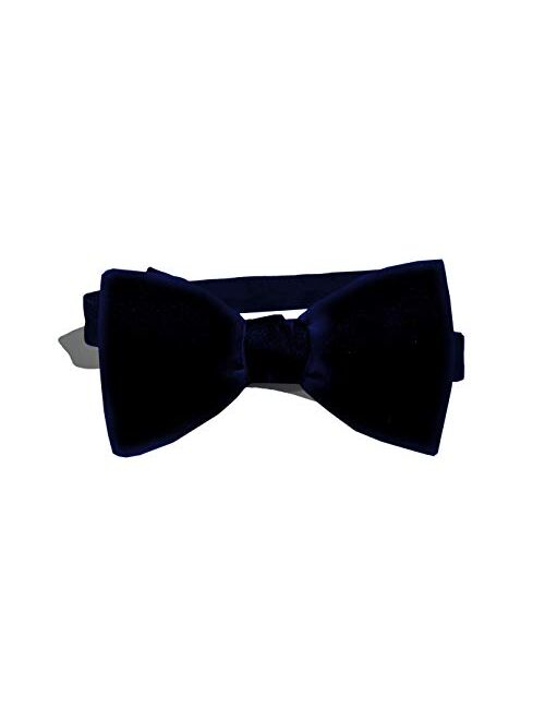 Remo Sartori Made in Italy Men's Velvet Self Bow Tie for Wedding Suit Tuxedo