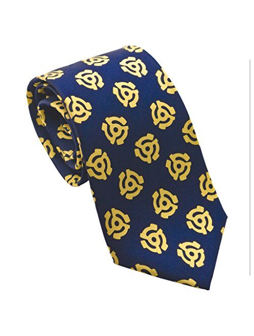 Josh Bach Men's 45 Adapter Music Silk Necktie Blue, Made in USA