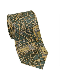 Josh Bach Men's CIVITAS Map of Paris Silk Necktie, Made in USA