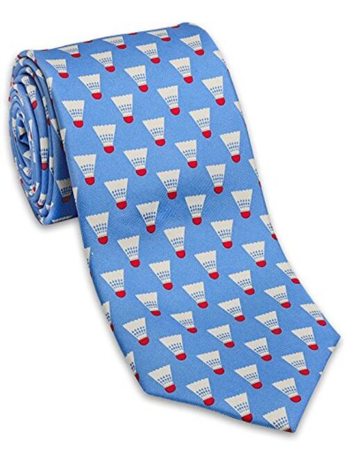 Josh Bach Men's Badminton Birdie Silk Necktie, Made in USA