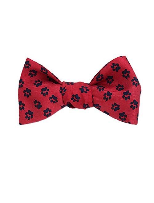 Josh Bach Men's Animal Pawprints Self-Tie Silk Bow Tie, Made in USA