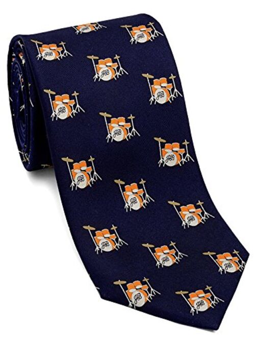 Josh Bach Men's Drum Set Silk Necktie, Made in USA