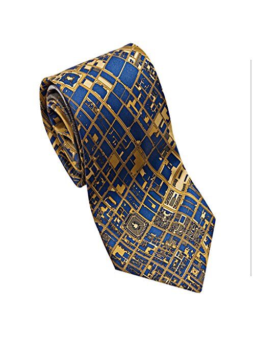 Josh Bach Men's CIVITAS Map of Philadelphia Silk Necktie, Made in USA