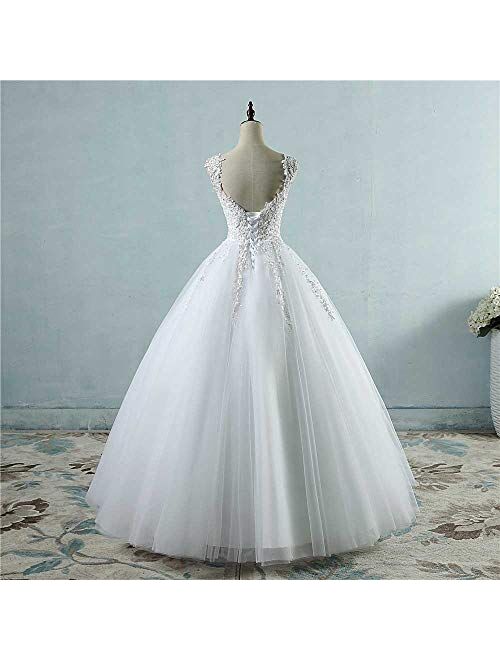 UXZDX CUJUX Ball Gowns Spaghetti Straps White Bridal Dress for Wedding Dresses Pearls Marriage (Size : 16)