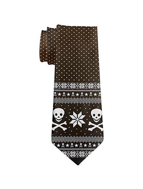 Ugly Christmas Sweater Pirate Skull and Crossbones All Over Neck Tie