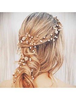 Yean Wedding Hair Vine Long Bridal Headband Hair Accessories for Bride and Bridesmaid (100cm / 39.3inches) (Silver)