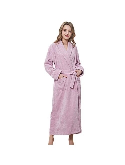 LZJDS Oversize Men's Women's Bathrobes for Couples Four Seasons General Cotton Towels Long Autumn and Winter Robe Thickened Bathrobe Nightgowns Robes Pyjamas,Light Gray b