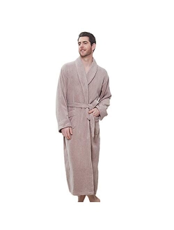 LZJDS Oversize Men's Women's Bathrobes for Couples Four Seasons General Cotton Towels Long Autumn and Winter Robe Thickened Bathrobe Nightgowns Robes Pyjamas,Light Gray b