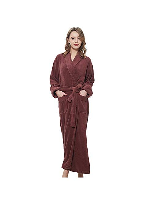 LZJDS Oversize Men's Women's Bathrobes for Couples Four Seasons General Cotton Towels Long Autumn and Winter Robe Thickened Bathrobe Nightgowns Robes Pyjamas,Light Gray b