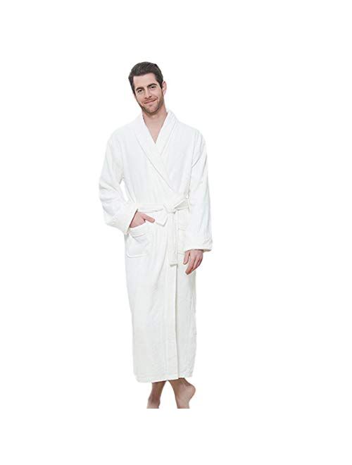 LZJDS Oversize Men's Women's Bathrobes for Couples Four Seasons General Cotton Towels Long Autumn and Winter Robe Thickened Bathrobe Nightgowns Robes Pyjamas,Light Gray b