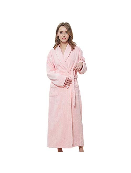 LZJDS Oversize Men's Women's Bathrobes for Couples Four Seasons General Cotton Towels Long Autumn and Winter Robe Thickened Bathrobe Nightgowns Robes Pyjamas,Light Gray b