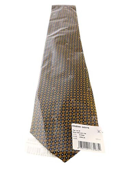 Roberto Cavalli ESZ041 01004 Golden Brown Micro Geometric Tie for Mens