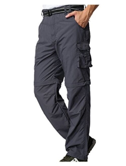 Men's Outdoor Quick Dry Convertible Lightweight Hiking Fishing Zip Off Cargo Work Pants Trousers