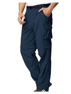 Men's Outdoor Quick Dry Convertible Lightweight Hiking Fishing Zip Off Cargo Work Pants Trousers