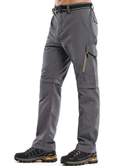 Mens Hiking Pants Convertible Zip Off Quick Dry Lightweight Outdoor Travel Safari Fish Pants